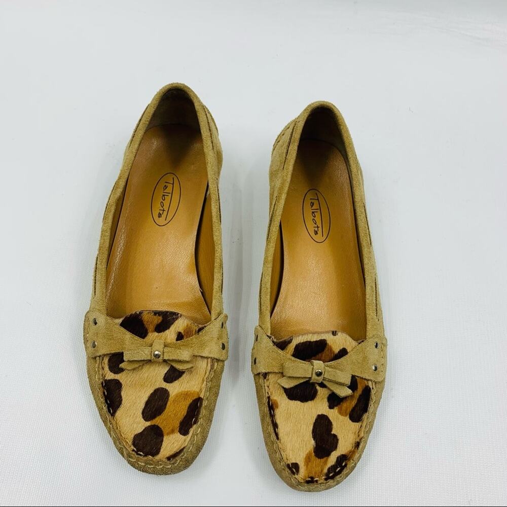 Talbots Moccasin Calf Hair Animal Print Loafers - Picture 11 of 12